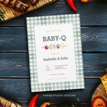 Neutrale Babyque Baby Shower Uitnodiging