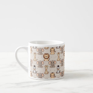 Neutrale babysafari-patroon espresso kop