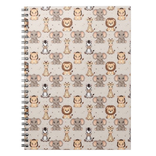 Neutrale babysafari-patroon notitieboek (Voorkant)