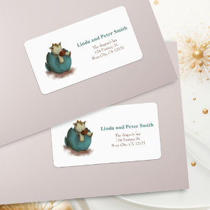 Neutrale babysaurier in ei Schattige babyshower Etiket