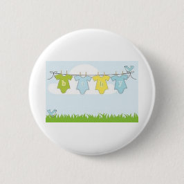 NEUTRALE BABYSHOWER FEESTARTIKELEN CADOS RONDE BUTTON 5,7 CM