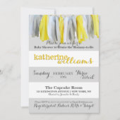 Neutrale babyshower uitnodiging kwastengarland (Voorkant)