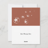 Neutrale baksteen gekartelde cirkel sterren feestdagenkaart (Achterkant)