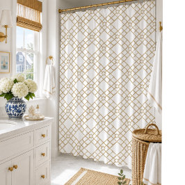 Neutrale Bamboe Trellis Elegante Bad Decoratie Douchegordijn