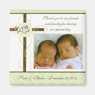 Neutrale baptisme/Christening Favor - Foto Magnet