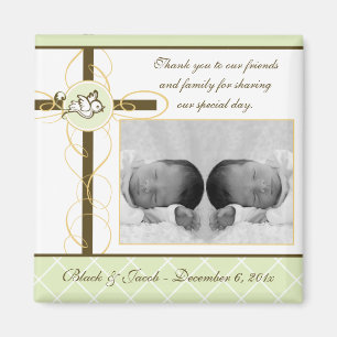 Neutrale baptisme/Christening Favor - Foto Magnet