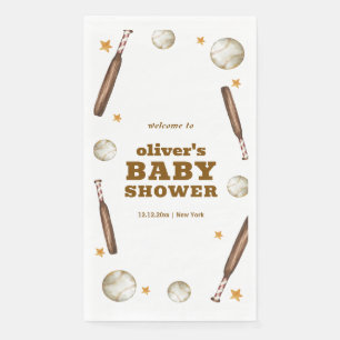 Neutrale Batter Up Honkbal Baby Shower Welkom  Servet