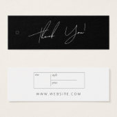 Neutrale bedrijfskleding Dank u Etiket Label ophan Mini Visitekaartjes (Voorkant /achterkant)