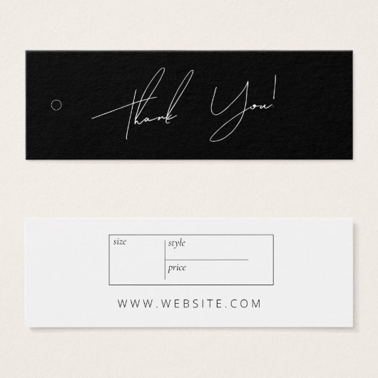 Neutrale bedrijfskleding Dank u Etiket Label ophan Mini Visitekaartjes (Voorkant /achterkant)