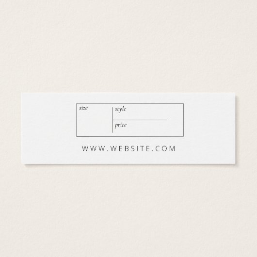 Neutrale bedrijfskleding Dank u Etiket Label ophan Mini Visitekaartjes (Achterkant)