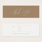 Neutrale bedrijfskleding Dank u Etiket Label ophan Mini Visitekaartjes (Voorkant /achterkant)