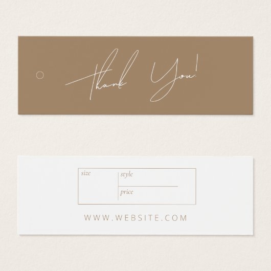 Neutrale bedrijfskleding Dank u Etiket Label ophan Mini Visitekaartjes (Voorkant /achterkant)
