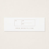 Neutrale bedrijfskleding Dank u Etiket Label ophan Mini Visitekaartjes (Achterkant)