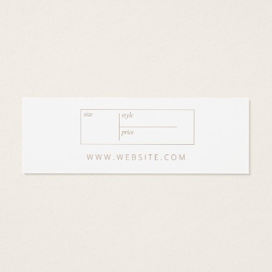 Neutrale bedrijfskleding Dank u Etiket Label ophan Mini Visitekaartjes (Achterkant)