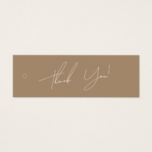 Neutrale bedrijfskleding Dank u Etiket Label ophan Mini Visitekaartjes (Voorkant)