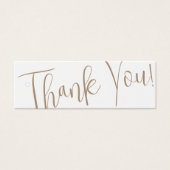 Neutrale bedrijfskleding Dank u Etiket Label ophan Mini Visitekaartjes (Voorkant)