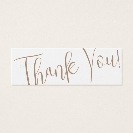 Neutrale bedrijfskleding Dank u Etiket Label ophan Mini Visitekaartjes (Voorkant)