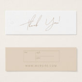 Neutrale bedrijfskleding Dank u Etiket Label ophan Mini Visitekaartjes (Voorkant /achterkant)