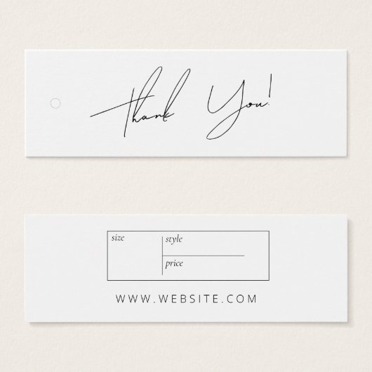 Neutrale bedrijfskleding Dank u Etiket Label ophan Mini Visitekaartjes (Voorkant /achterkant)