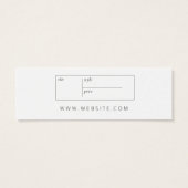 Neutrale bedrijfskleding Dank u Etiket Label ophan Mini Visitekaartjes (Achterkant)