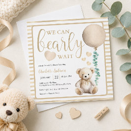 Neutrale Beer Bijna Wacht Teddybeer Baby Shower Ui Kaart