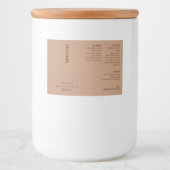 Neutrale Beige 2oz druppelfles Waterdichte Label Voedselcontainer Etiket (Voorkant)
