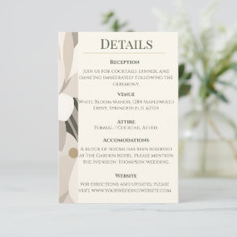 Neutrale Beige Abstract Moderne Redactionele Huwel Informatiekaartje