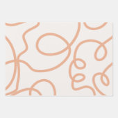 Neutrale Beige Abstracte Minimale Slagen van de Li Inpakpapier Vel (Voorkant 2)