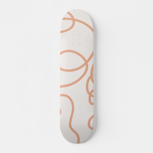 Neutrale Beige Abstracte Minimale Slagen van de Li Persoonlijk Skateboard (Voorkant)