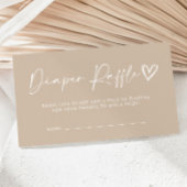 Neutrale beige Baby shower Diaper Raffle Kaart
