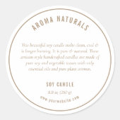 Neutrale beige bestanddelen Productetiket Ronde Sticker (Voorkant)