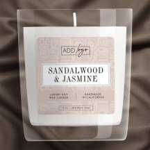 Neutrale Beige Boho Esthetische Kaars Productlabel