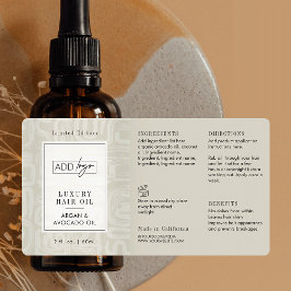 Neutrale Beige Boho Patroon Logo 2OZ Druppelfles Etiket
