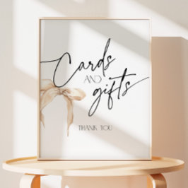 Neutrale beige boog Kaarten en geschenken Reclamebord Met Voetstuk