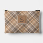 Neutrale Beige Bruine Taupe Plaid Gingham Patroon Etui (Voorkant)