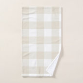 Neutrale Beige Buffalo Check Plaid Rustieke Boerde Bad Handdoek (Handdoek)