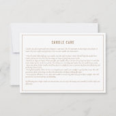 Neutrale Beige Candle Care Kaart (Voorkant)