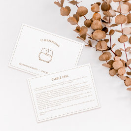 Neutrale Beige Candle Care Kaart