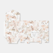 Neutrale beige elegant florale tuinbruiloft gunst bedankdoosjes (Uitgevouwen)