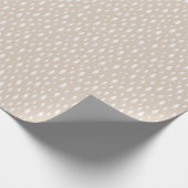 Neutrale beige en witte kleine bomen cadeaupapier (Hoek)