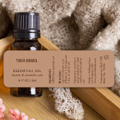 Neutrale Beige Etherische Olie Druppelfles Verpakk Etiket