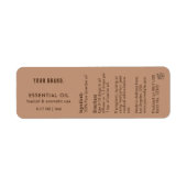 Neutrale Beige Etherische Olie Druppelfles Verpakk Etiket (Voorkant)