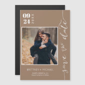 Neutrale Beige Foto Save the Date (Voorkant / Achterkant)