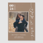 Neutrale Beige Foto Save the Date (Voorkant)