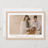 Neutrale Beige Foto Stijlvolle Boho Kerstmis Feestdagenkaart (Voorkant)