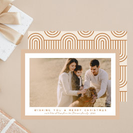 Neutrale Beige Foto Stijlvolle Boho Kerstmis Feestdagenkaart