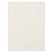 Neutrale Beige Gingham Baby Shower Tafelkleed (Voorkant)
