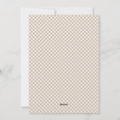 Neutrale Beige Gingham Kerstfoto Feestdagenkaart (Achterkant)