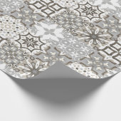 Neutrale, beige, grijze, Marokkaanse tegels Cadeaupapier (Hoek)