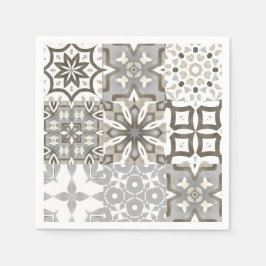 Neutrale, beige, grijze, Marokkaanse tegels Servet